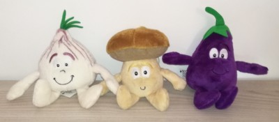 3 VITAMINE MELANZANA FUNGI KNOBLAUCH Plüsch Coop Vita Mini Plüschspielzeug