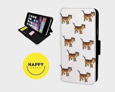 CLEVER GINGER CAT Faux Leather Flip Phone Case Cover