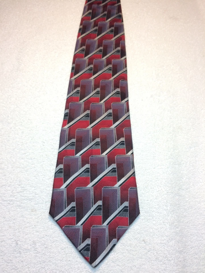 JOSEPH AND FEISS CORBATA HOMBRE 4 X 59 ROJO, BORGOÑA, GRIS Y NEGRO  Foto 2 de 4