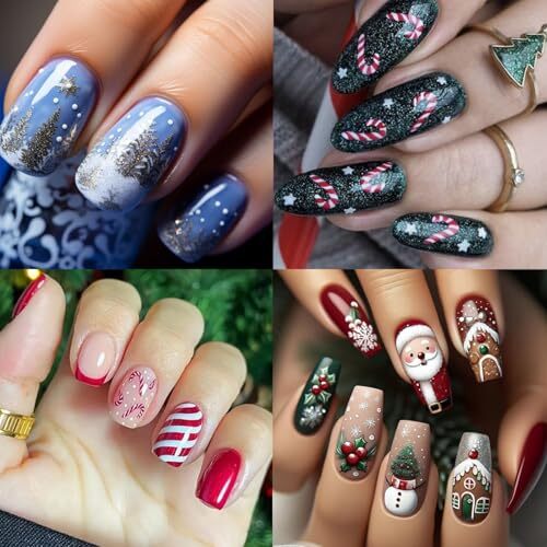 6 Sheets Christmas Nail Art Stickers 3D Self Christmas Flower Nail Decals-6 - Picture 6 of 7