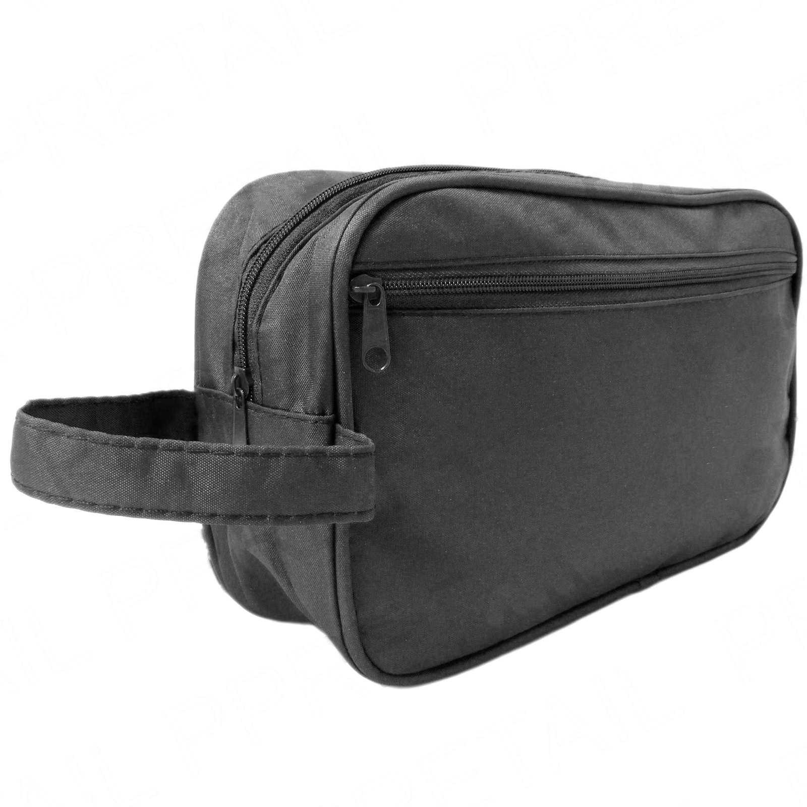 MENS WASH BAG Grooming Large Mens Black Blue Wrist Strap Cosmetic