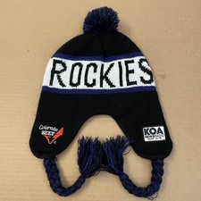 Colorado Rockies Beanie Hat Cap Adult One Size Black Purple Promo Baseball Mens