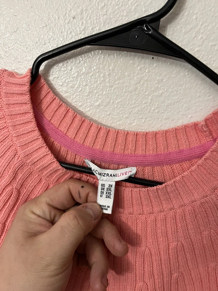 Isaac Mizrahi Live! Women's Top Sz 2X Long Sleeve Crew Neck Sweater Rose Pink - Image 2 of 4