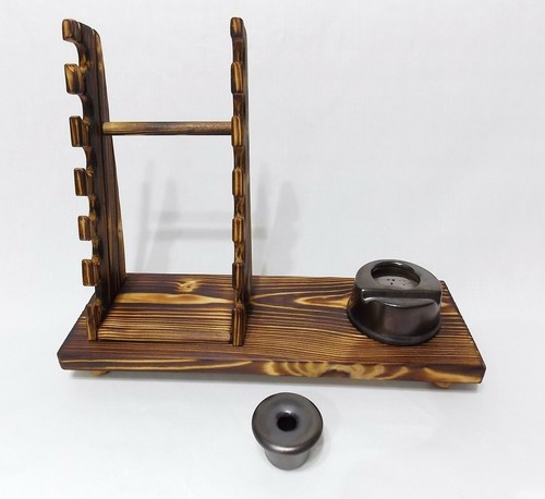 Calligraphy inkwell Pen rack holder desk top ink fountain dip display stand x - Picture 5 of 13