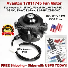 Avantco 17811745 Condenser Fan Motor 115V, A-12F / Z2 Series, Ships Free Today!