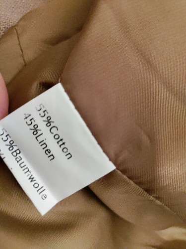 Men Paul Jones Brown Cotton Linen Two Button Sport Coat Jacket 44S Large L NWOT - Picture 8 of 9