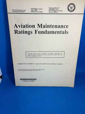 Aviation maintenance ratings fundamentals soft cover manual naval education