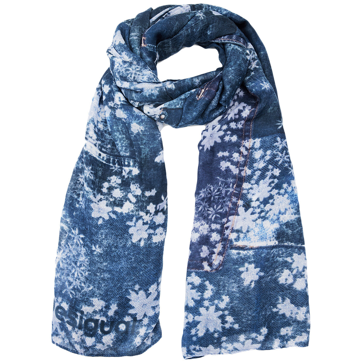 Дизайнерский джинсовый прямоугольник Damen Halstuch Tuch Schal Fou 23WAWA125000 6390₽