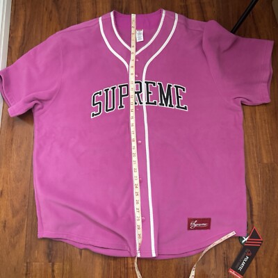 Supreme Polartec Baseball Jersey Pink Size XXL | eBay