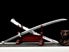 Silverye Broadsword Blade Sword Cosplay Glaive Edge Sharp Manganese Steel Qing D