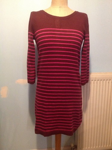 H\u0026M Burgundy/pink Stripe Long Tunic 