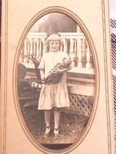 Cabinet Card- Little Girl Holding Her Doll. Early 1900s. Sweet.
