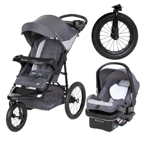 Expedition® Zero Flat Jogger Travel System with LED Lights, Dash Grey