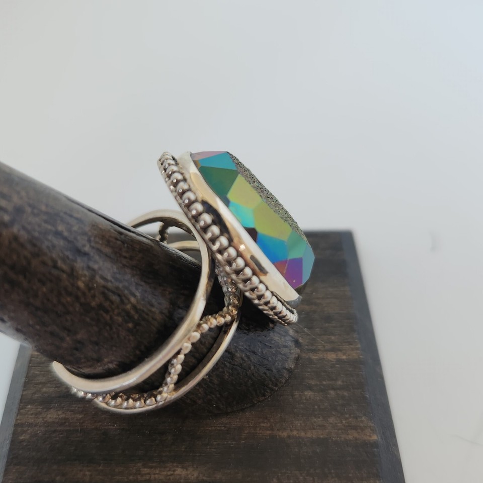 Titanium Druzy Quartz CL Colleen Lopez 925 Sterling Silver Ring 14.6g ...