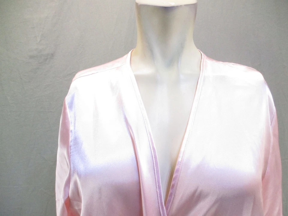 Roupão de cetim Secret Treasures tamanho M (8-10) feminino rosa frente aberta manga longa 294 - Imagem 2 de 4