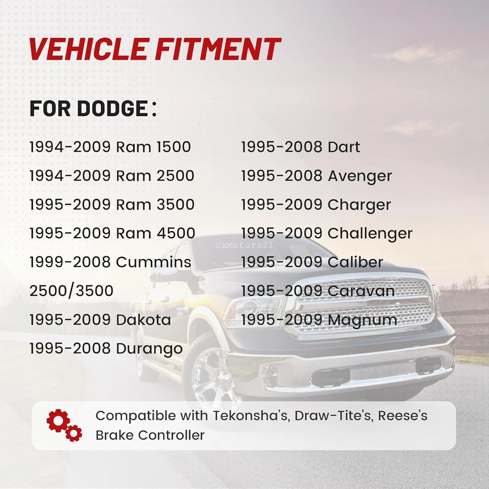3020-P Trailer Brake Controller P3 Adapter Harness for 1995-2009 Dakota Charger - Изображение 3 из 4