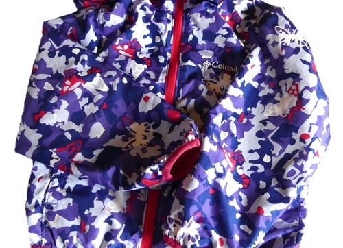 Columbia Mädchen lila Camouflage gefüttert XXS (4/5) Kapuze Omni-Shield Windbreaker Jacke - Bild 9 von 13