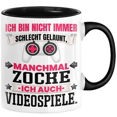 Zocker Gamer Geschenk Tasse Ich Bin Nicht immer Schlecht Gelaunt Jungs Gaming Ge