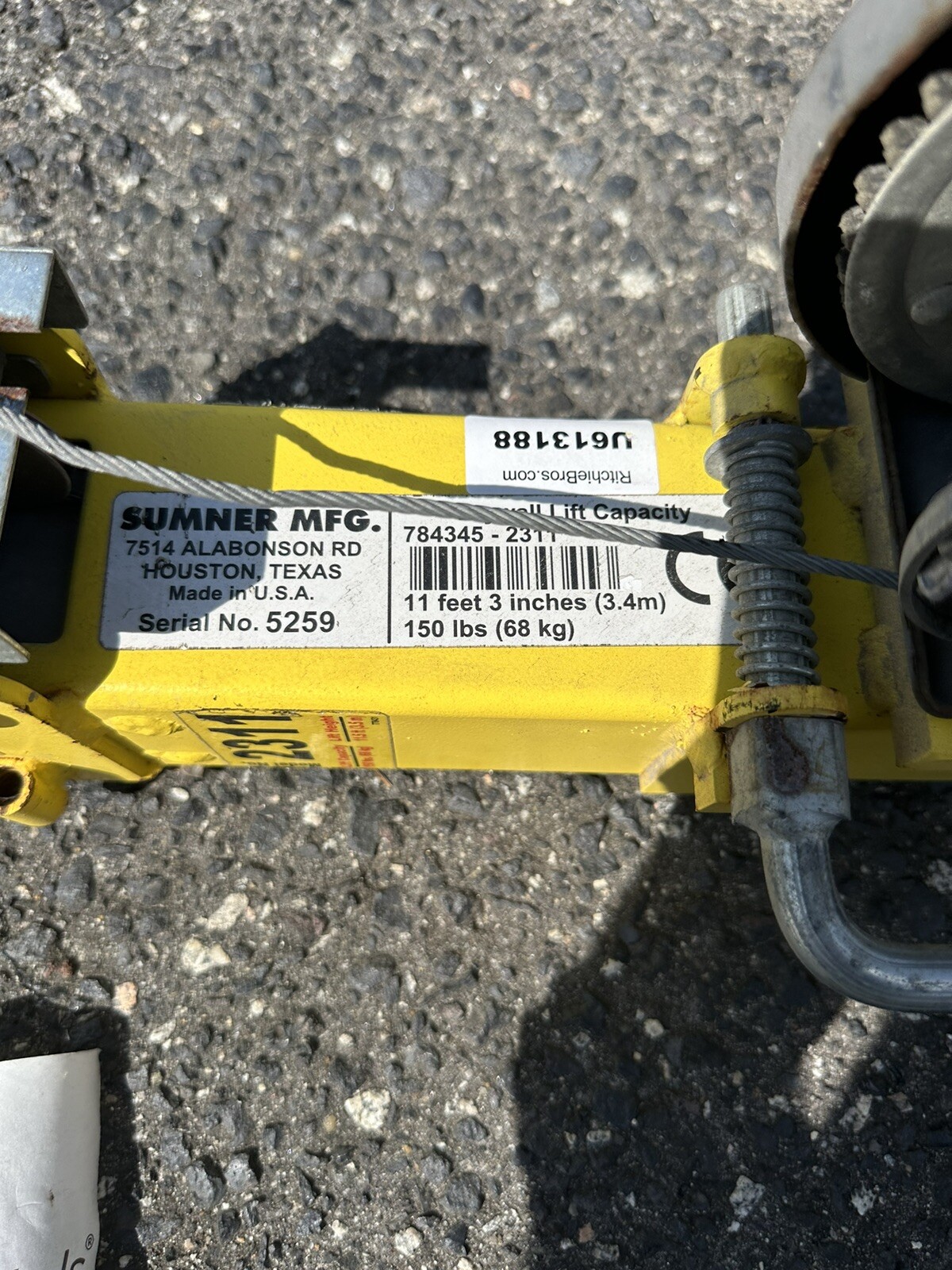 Sumner 2311 11' Portable Sheetrock Drywall Lift Duct Jack Free Shipping