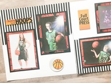 Premade Basketball Scrapbook Pages, 12 by 12 Basketball Scrapbook Layout