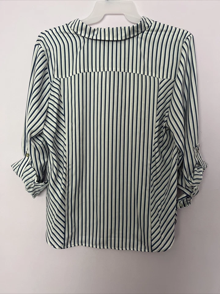 Chico’s Women’s Button Down Striped Size 3 NWT - Image 2 of 4