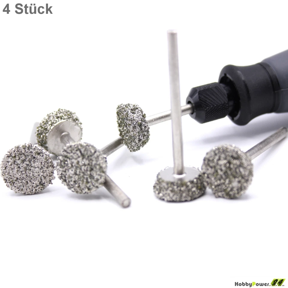 4 x Diamant Fräser Raspel 18mm für Stein Glas Gips Holz für Dremel Proxxon Neu - Bild 2 von 4