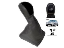 SCHALTKNAUF F&Uuml;R MERCEDES CLK W209 2002-2004 SCHALTMANSCHETTE LEDER 5 GANG EMBLEM