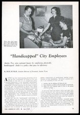 1959 Austin Texas disabled city employees success photo trade print article