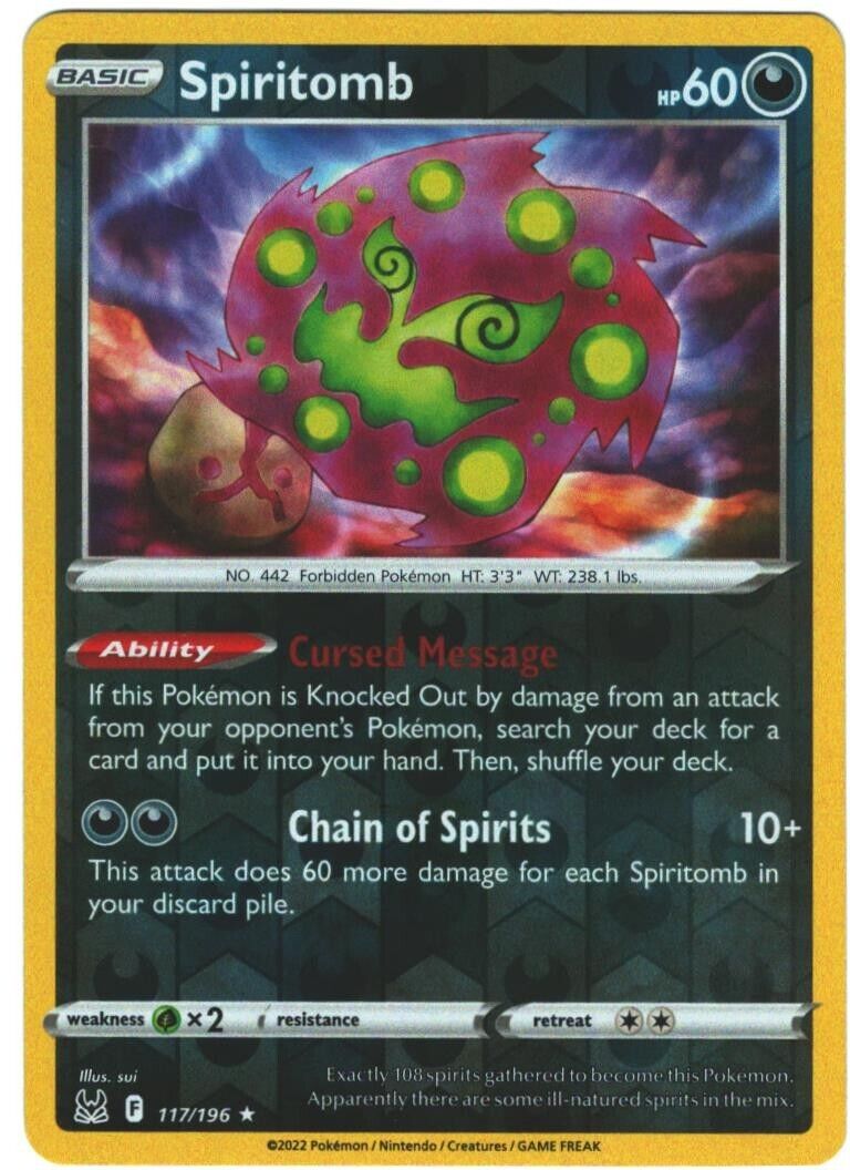 Pokemon : SWSH LOST ORIGIN SPIRITOMB 117/196 RARE REVERSE