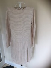 Uniqlo Hana Tajima Natural Pinstripe Premium Linen Tunic Dress, UK Med, BNWT