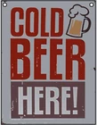 Cold Beer Here - Funny Vintage Quote-Metal Sign For Indoor or Outdoor-Gift Idea