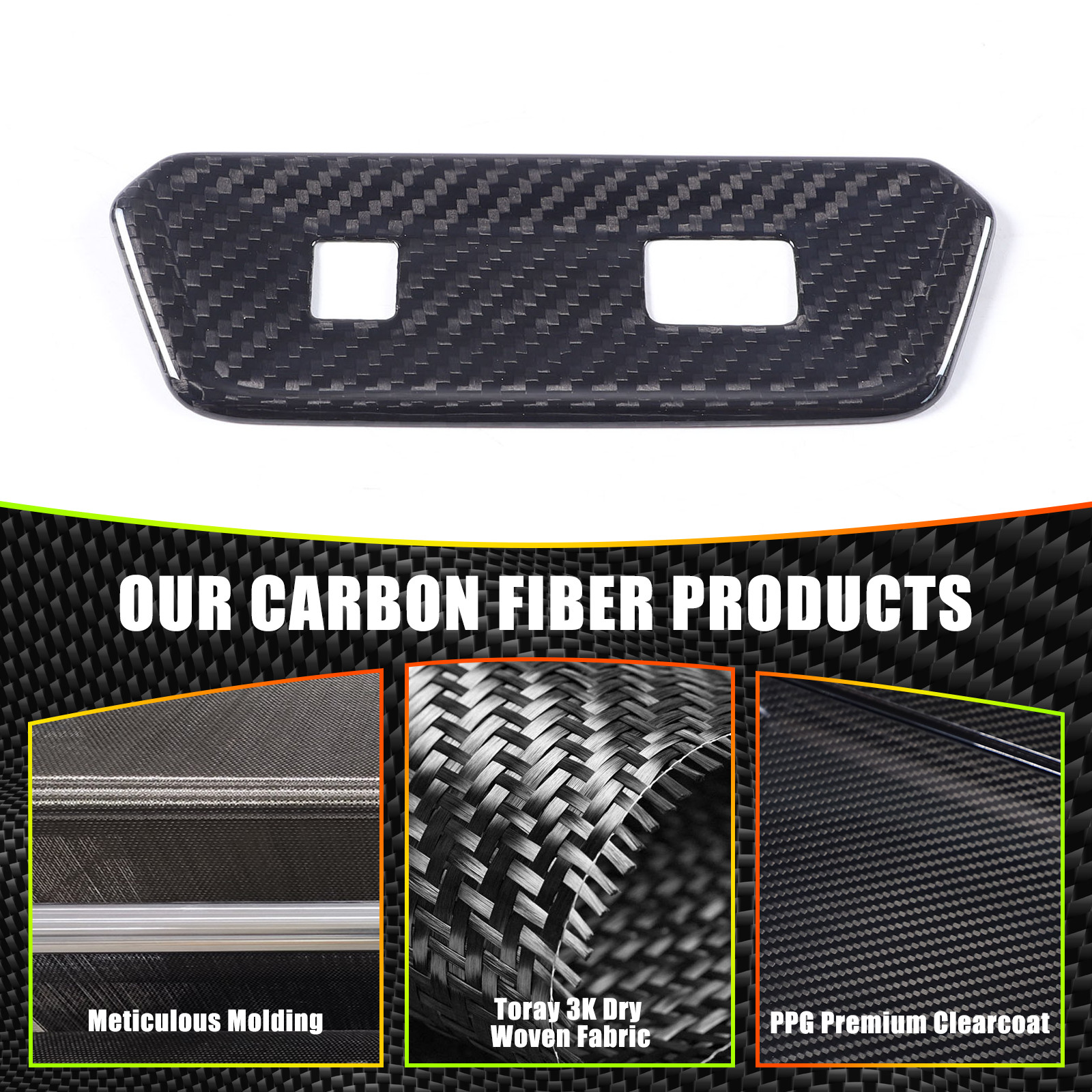 Real Carbon fiber Door Tailgate Switch Button Trim For Lotus EMIRA 2021-23 US