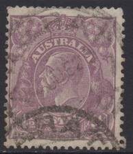 AUSTRALIA 1928 4.1/2d VIOLET KGV STAMP USED SMW P.13.1/2 X 12.1/2 SG.103