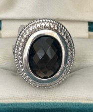 Retired Sterling Silver 925 Ring w Oval Faceted Brown Smoky Quartz, US Sz:9 Mint