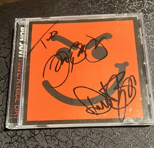 Bon Jovi Have A Nice Day Hand Signed Cd Jon Tico Torres, David Bryan 2005 - Foto 2 di 19
