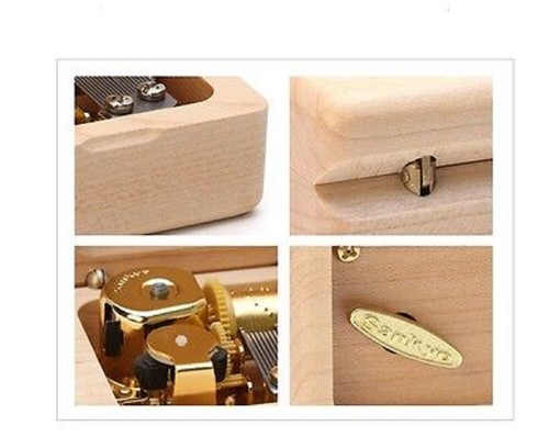 BEECH WOOD WIND UP MUSIC BOX ( 100 SONGS AVAILABLE ) - Picture 3 of 3