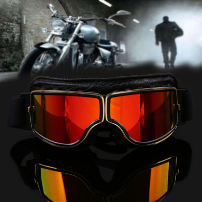 Possbay Retro Goggles Men Sport Motorcycle Motocross Glasses Plain Eyewear