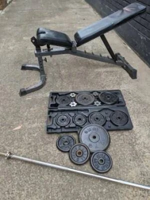Weight Bench And 80kgs Of Weights Gym Fitness Gumtree