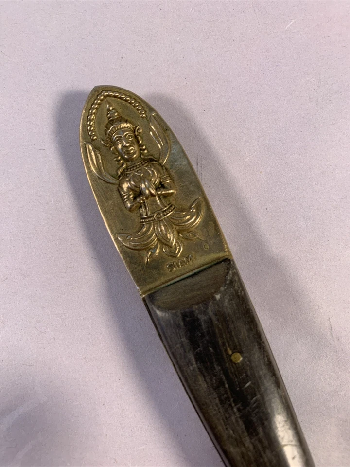 Cake Pie Slice Server Siam Sitting Buddha Brass with Wood Handle. - Изображение 2 из 4