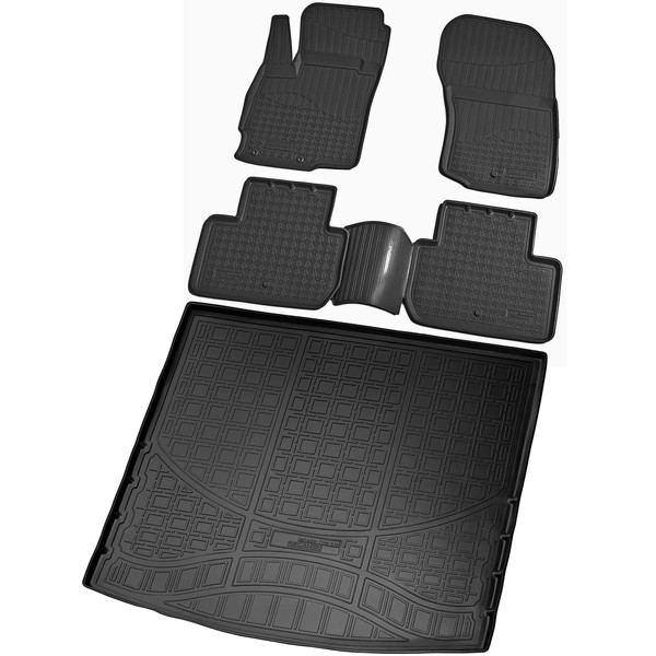 FußMatten & Kofferraumwanne Passend FüR Mitsubishi Outlander Iii, Hoher Boden |-image