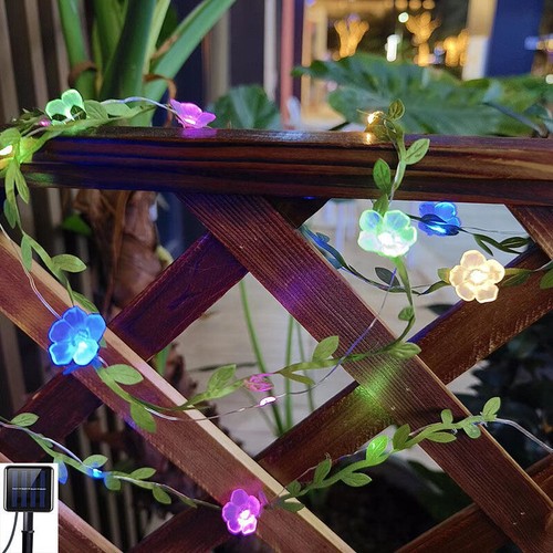 Solar Fairy Light LED Cherry Blossom Copper Wire String Light Outdoor Waterproof - Picture 28 of 30