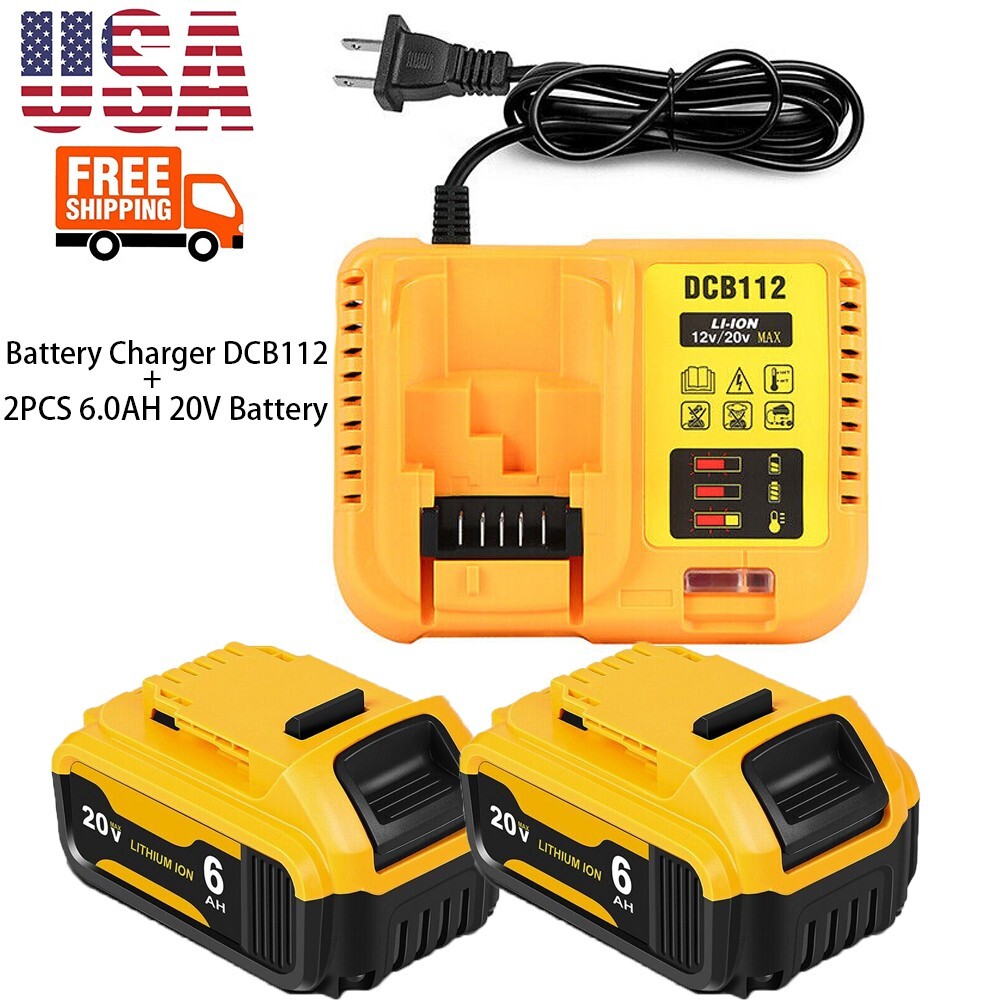 2PCS 20Volt For DEWALT DCB206-2 20V MAX LITHIUM ION XR