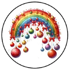 ORNAMENTS CHRISTMAS RAINBOW ENVELOPE SEALS LABELS STICKERS PARTY FAVORS