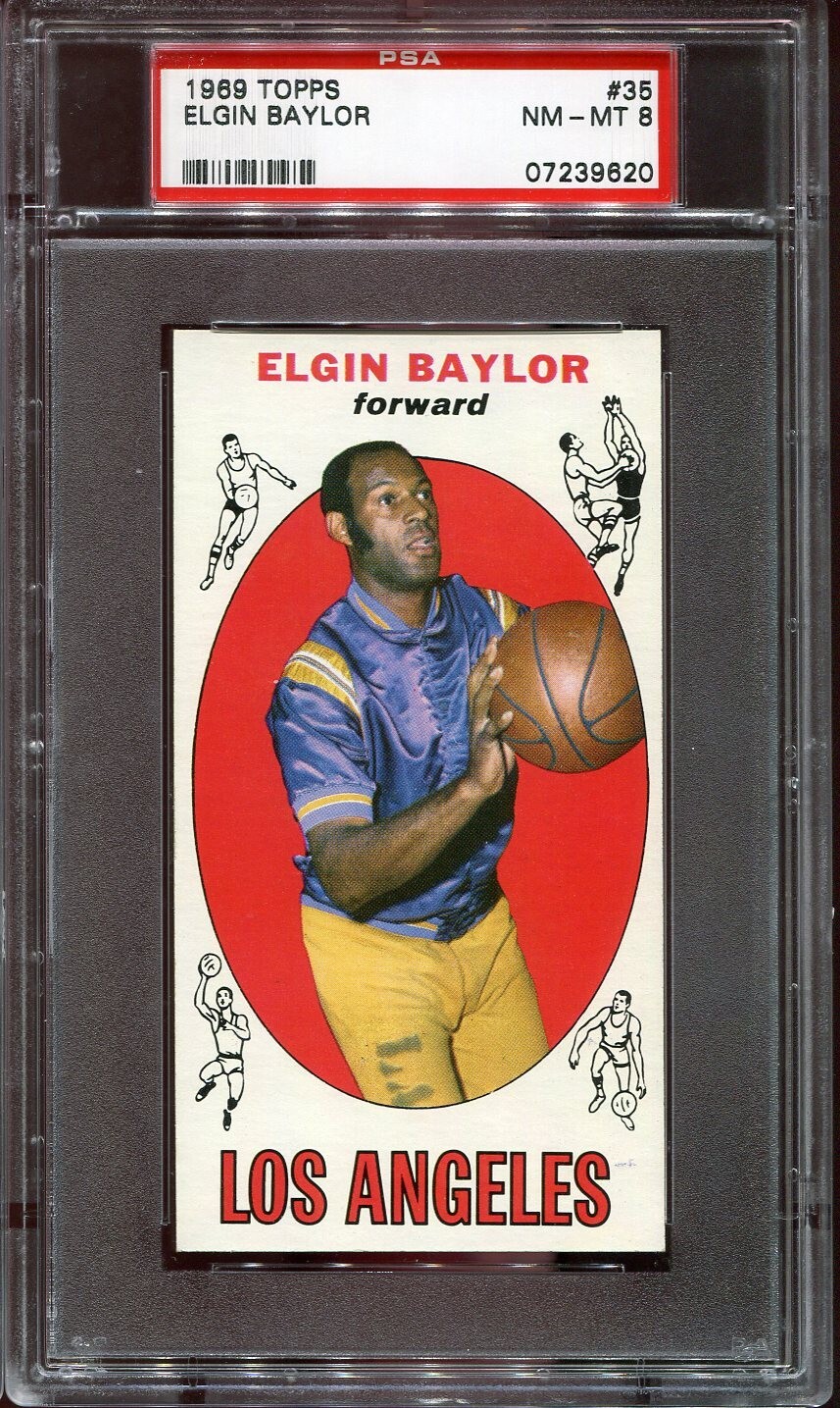 1969   Topps   Basketball    # 35   Elgin Baylor   (NM-MT)   PSA 8