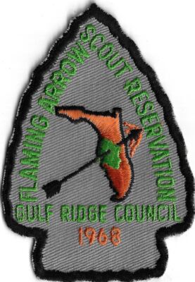 Gulf Ridge Council 1968 Flaming Arrow Scout Reservation BLK Bdr. [MX-10776]