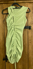 MISSGUIDED WOMENS GREEN SLEEVELESS BODY CON DRESS (SIZE 8)