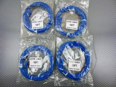 Lot of 4 - Generic Ethernet CAT5E Patch Cable 550 MHz 10 FT