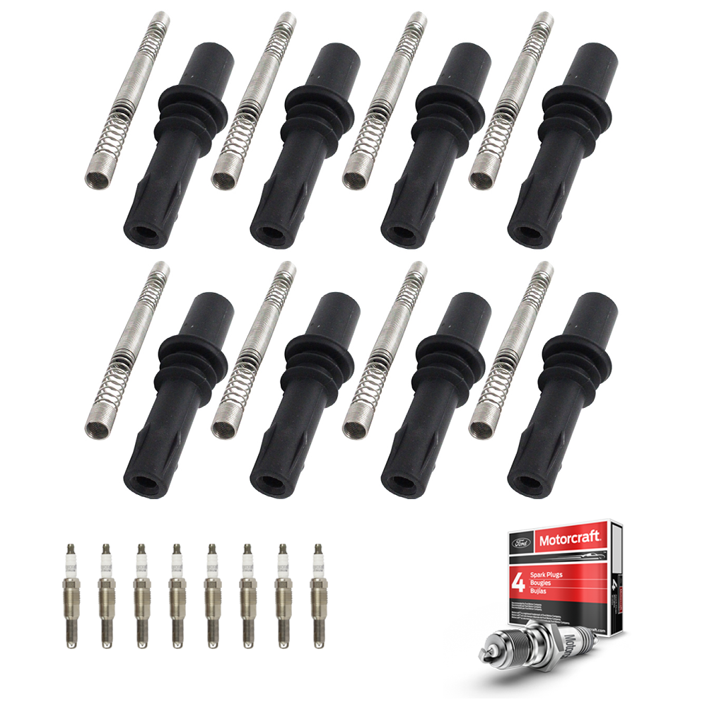 Ignition Coil Boots & Motorcraft Spark Plug For 06-08 Ford