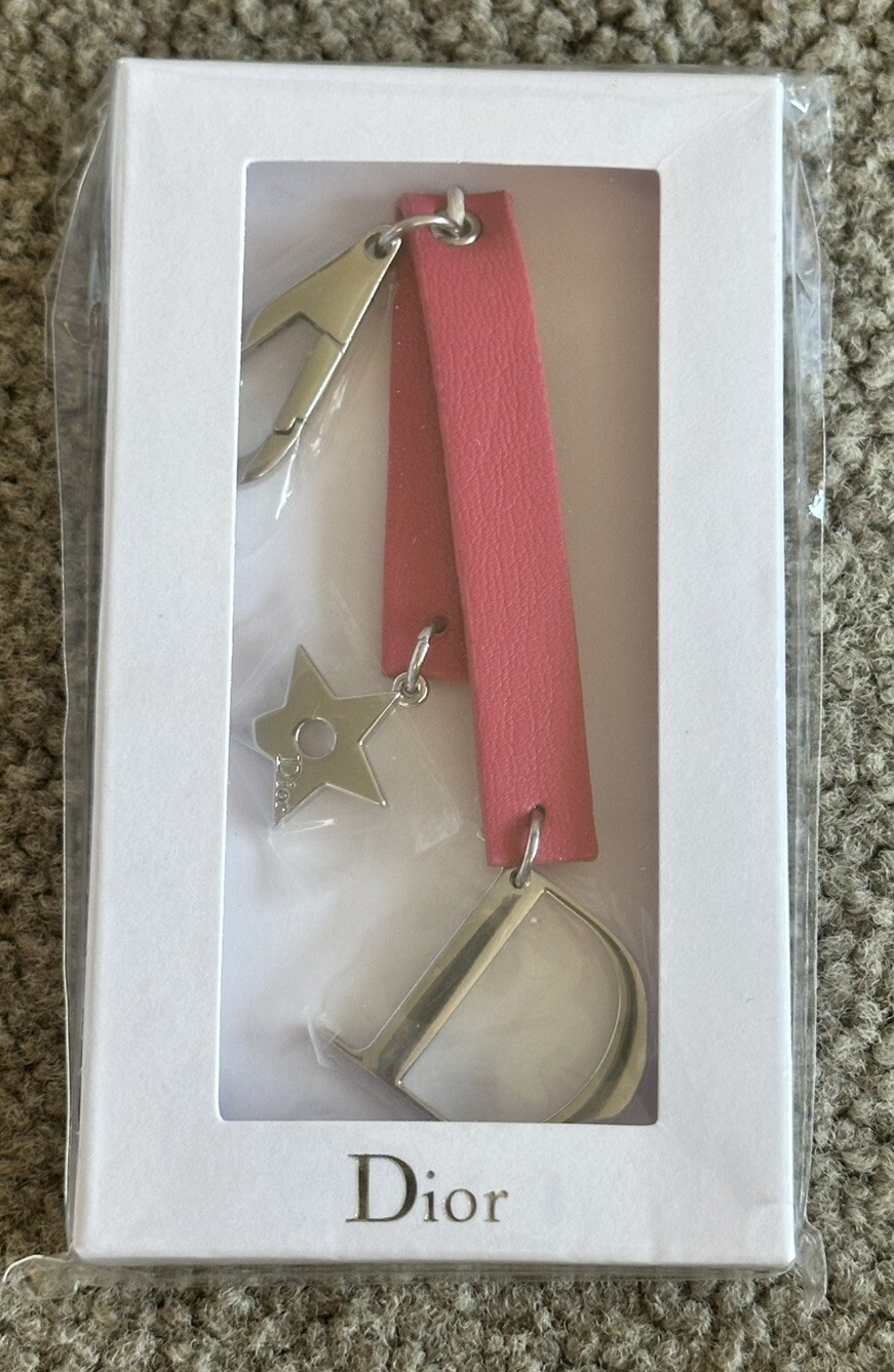 Vintage Dior Charms Bag Tag Pendant Keychain Keyring Rare Collectible