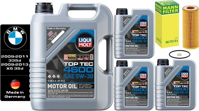 #ad #ad ★ 8 Liters Liqui Moly 5w 30 Top Tec 4600 Oil Change Kit BMW LL 04 Diesel M57 ★ $113.90